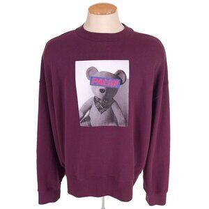Palm Angels Teddy Bear Print Sweatshirt L Mens Plum